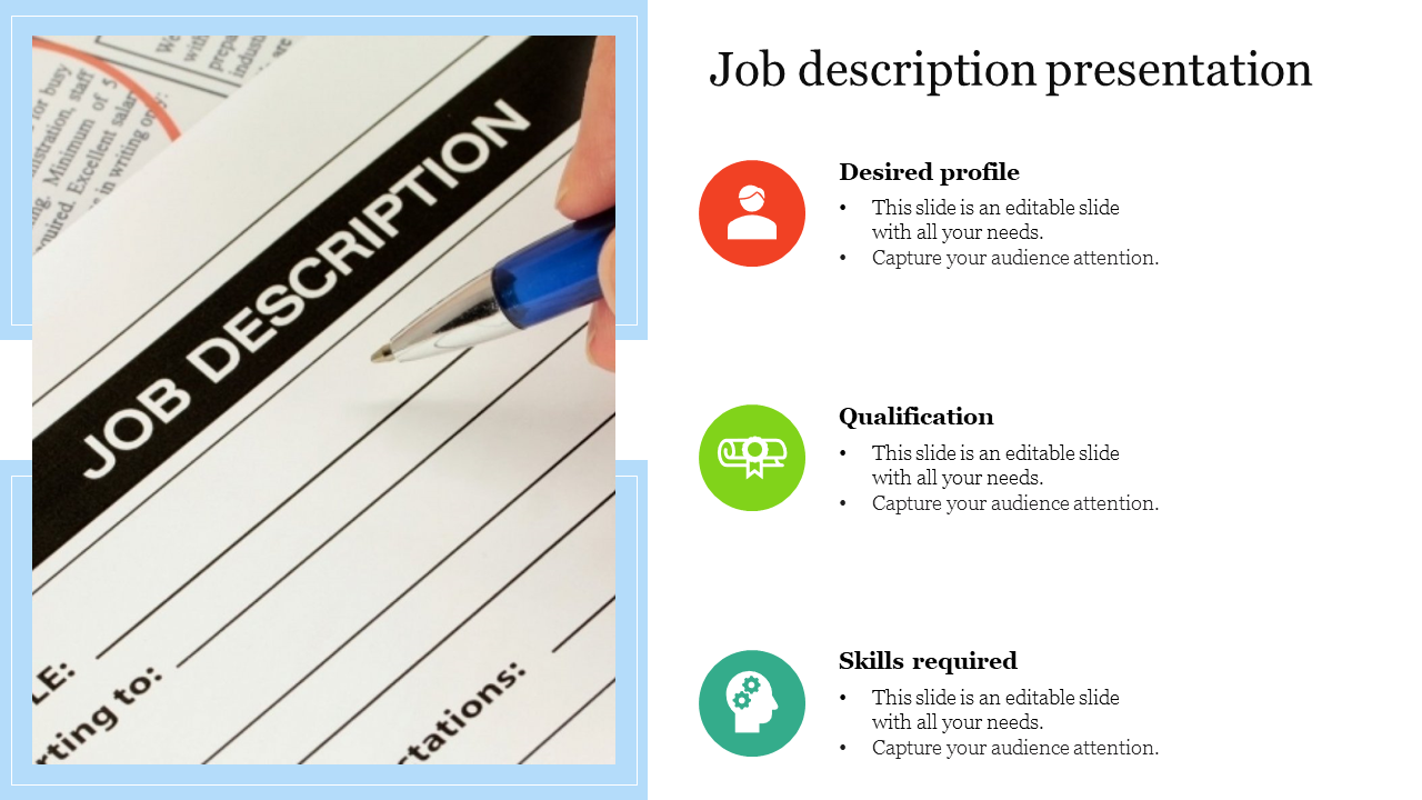 Job description presentation